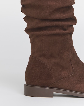 Pebble Knee High Ruched Boots - Standard Fit (D) & Standard Calf