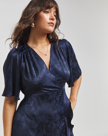 Flounce London Jacquard Wrap Maxi Dress