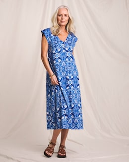 Julipa Pure Cotton Slub Printed Midi Dress