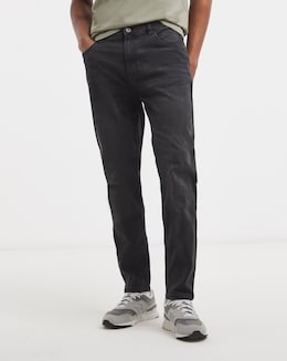 Tapered Fit Stretch Jeans Blackwash