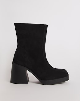 Gilly Suede Platform Ankle Boots - Wide Fit (E)