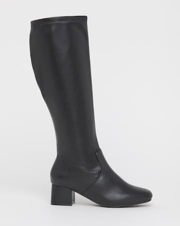 Claudia Low Block Heel Knee High Boots - Standard Fit (D) & Standard/Curvy Calf