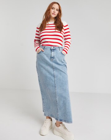Simply Be Stripe Rib Crew Neck Jumper