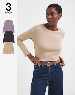 3 Pack Crew Neck Long Sleeve T-Shirts