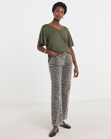 Double Angel Sleeve V Neck Top