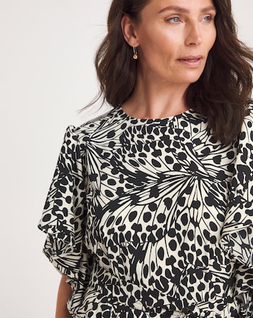 Joanna Hope Floral Petal Sleeve Dress