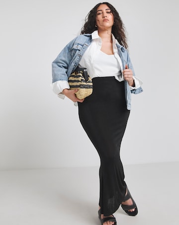 Simply Be Black Slinky Maxi Skirt