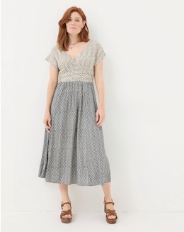 FatFace Rae Star Geo Midi Dress