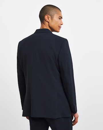 Navy Textured Patch Pocket Reg Fit Suit Jacket