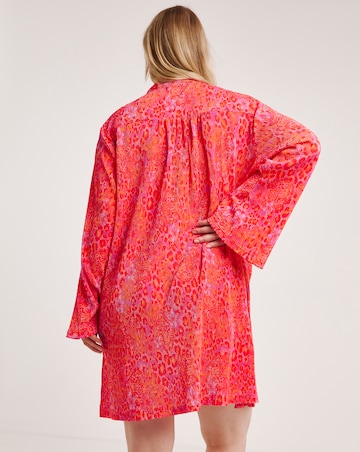 Button Through Plisse Night Shirt