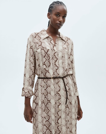 Mango Serpi Snake Primt Midi Dress