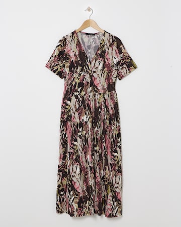 Asymmetric Pleated Panel Maxi Dress