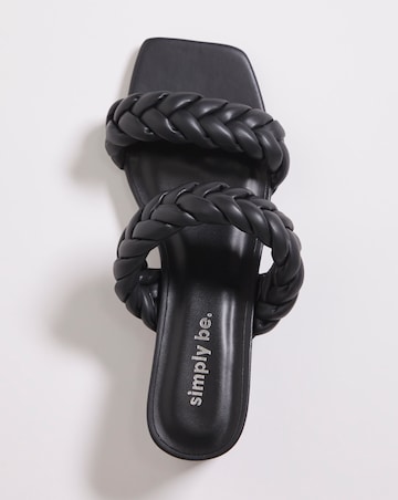 Isobel Plaited Low Block Heeled Sandals Extra Wide EEE Fit