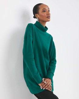 Pine Green Super Soft High Neck Sweatshirt