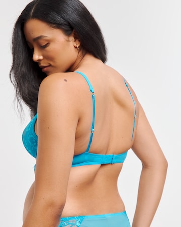 Figleaves Pulse Lace Underwired Plunge Bra B-G -Aqua