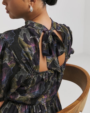 Lovedrobe High Neck Split Front Midi Dress