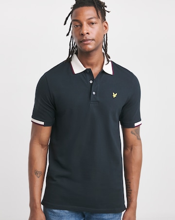 Lyle & Scott Short Sleeve Half Tipped Polo - Navy