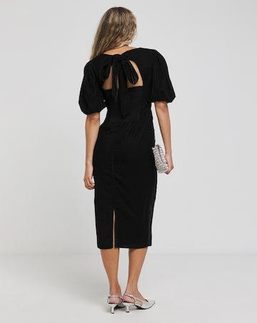 Hope & Ivy Alba Bow Bodycon Detailing Midi Dress