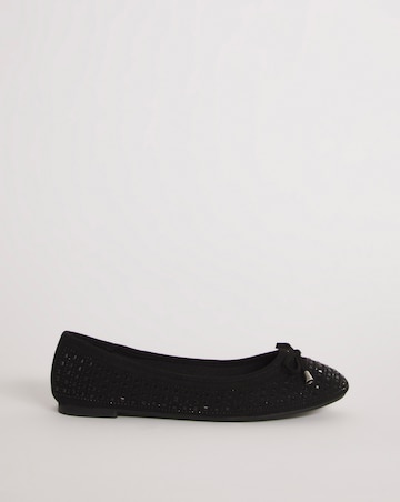 Charlize Embellished Ballerina Shoes Extra Wide EEE Fit Simply Comfort