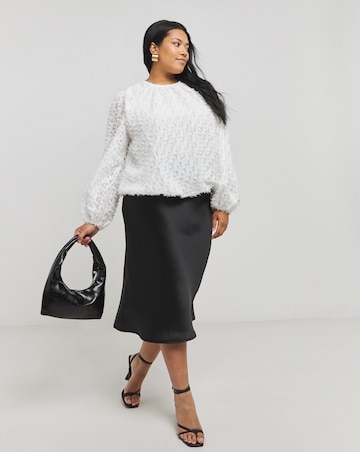 Ivory Textured Fluffy Blouse