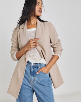 Mushroom Single Breasted Blazer