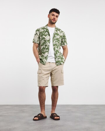 Linen Blend Flower Resort Shirt