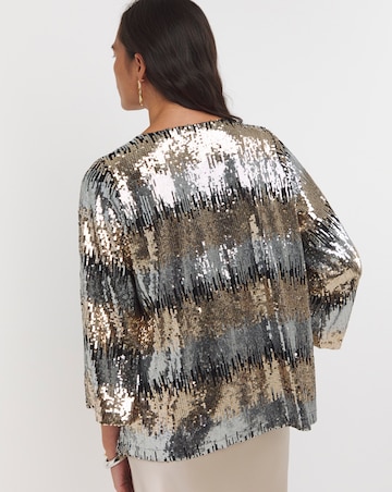 Sequin Ombre Zig Zag Kimono