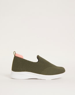 Cushion Walk Arch Support Slip On Trainers E Fit