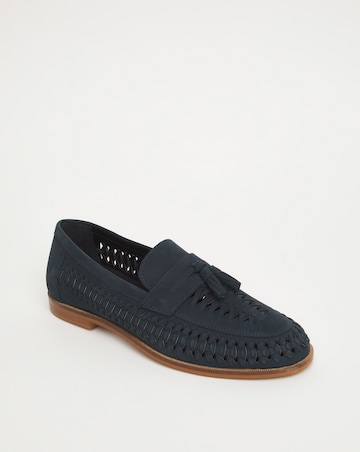 Navy Interweave Nubuck Loafer Wide Fit
