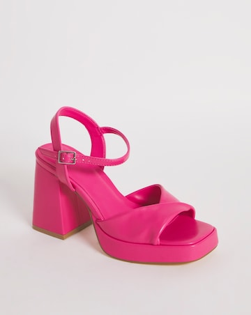 Tara Twist Front Platform Heeled Sandals Ex Wide Fit
