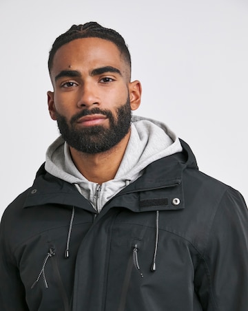 Black Fleece Lined Waterproof Anorak