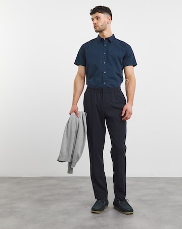 Navy Short Sleeve Formal Shirt Reg