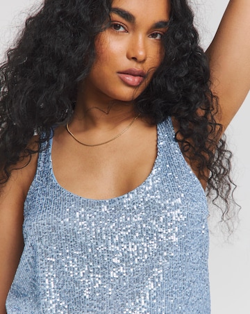 Sequin Scoop Vest