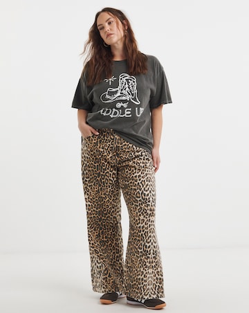 Simply Be Acid Wash Western Slogan T-Shirt