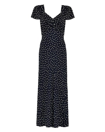 Ro&Zo Spot Print Sweatheart Neckline Midi Dress