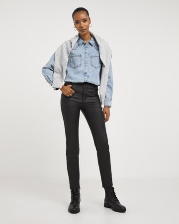 Black Coated Slim Leg Jeans