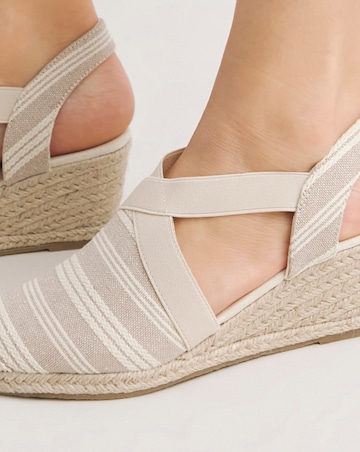 Cassie Crossover Elasticated Espadrille Sandals Extra Wide EEE Fit