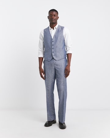 Navy Cotton Linen Regular Fit Trouser