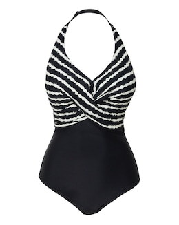 Figleaves Tailor Twist Underwired Halter Tummy Control Swimsuit