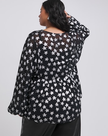 Star Jacquard Smock Top