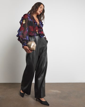 Joanna Hope Ruffle Blouse With Foil Print