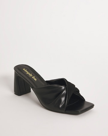Enya Twist Heeled Mule Sandals - Extra Wide Fit (EEE)