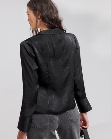 Simply Be Satin Tie Front Long Sleeve Shirt