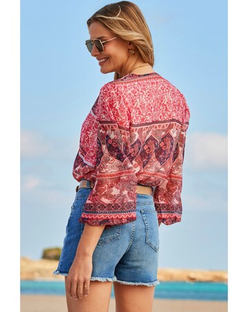 Sosandar Tie Front Blouse