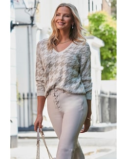 Sosandar Metallic Houndstooth Jumper