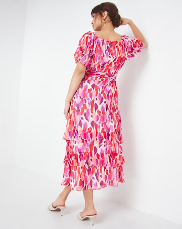 Joanna Hope Balloon Sleeve Print Maxi Dress