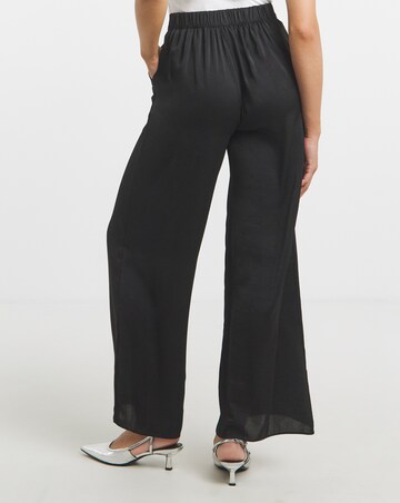 Simply Be Black Satin Wide Leg Trousers