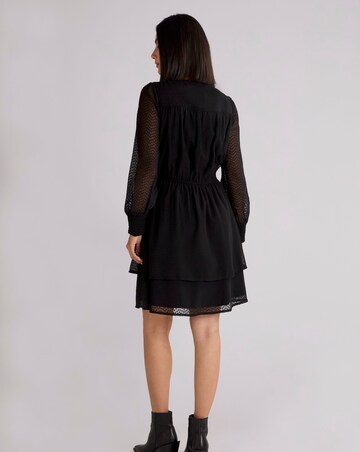 Ro&Zo Black Dobby Trim Insert Dress