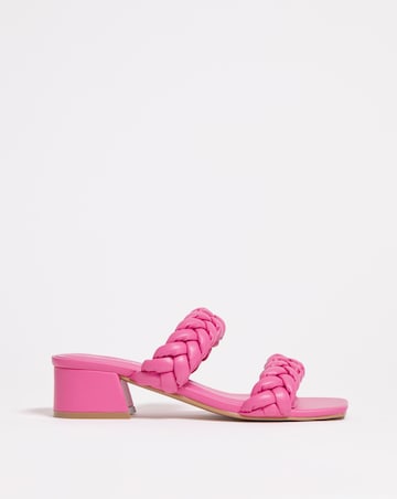 Isobel Plaited Low Block Heeled Sandals Wide E Fit
