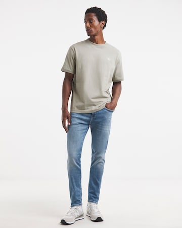 Calvin Klein Jeans Short Sleeve Back Painted Logo T-Shirt - Beige